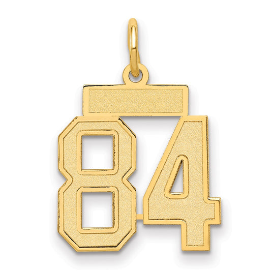 14K Yellow Gold Small Satin Number 84 Charm