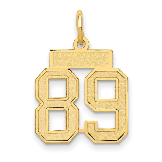 14K Yellow Gold Small Satin Number 89 Charm