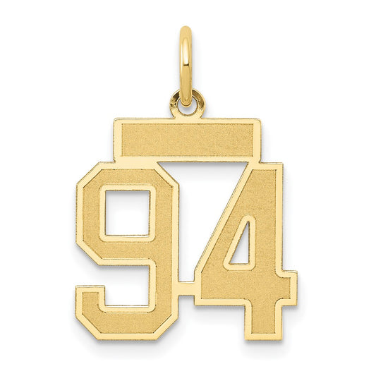 14K Yellow Gold Small Satin Number 94 Charm