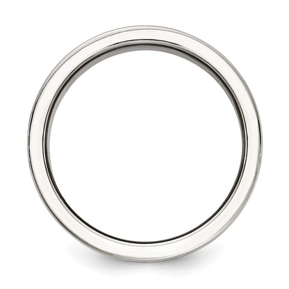 Stainless Steel Edmonton Oilers Logo Band Ring Size 7
