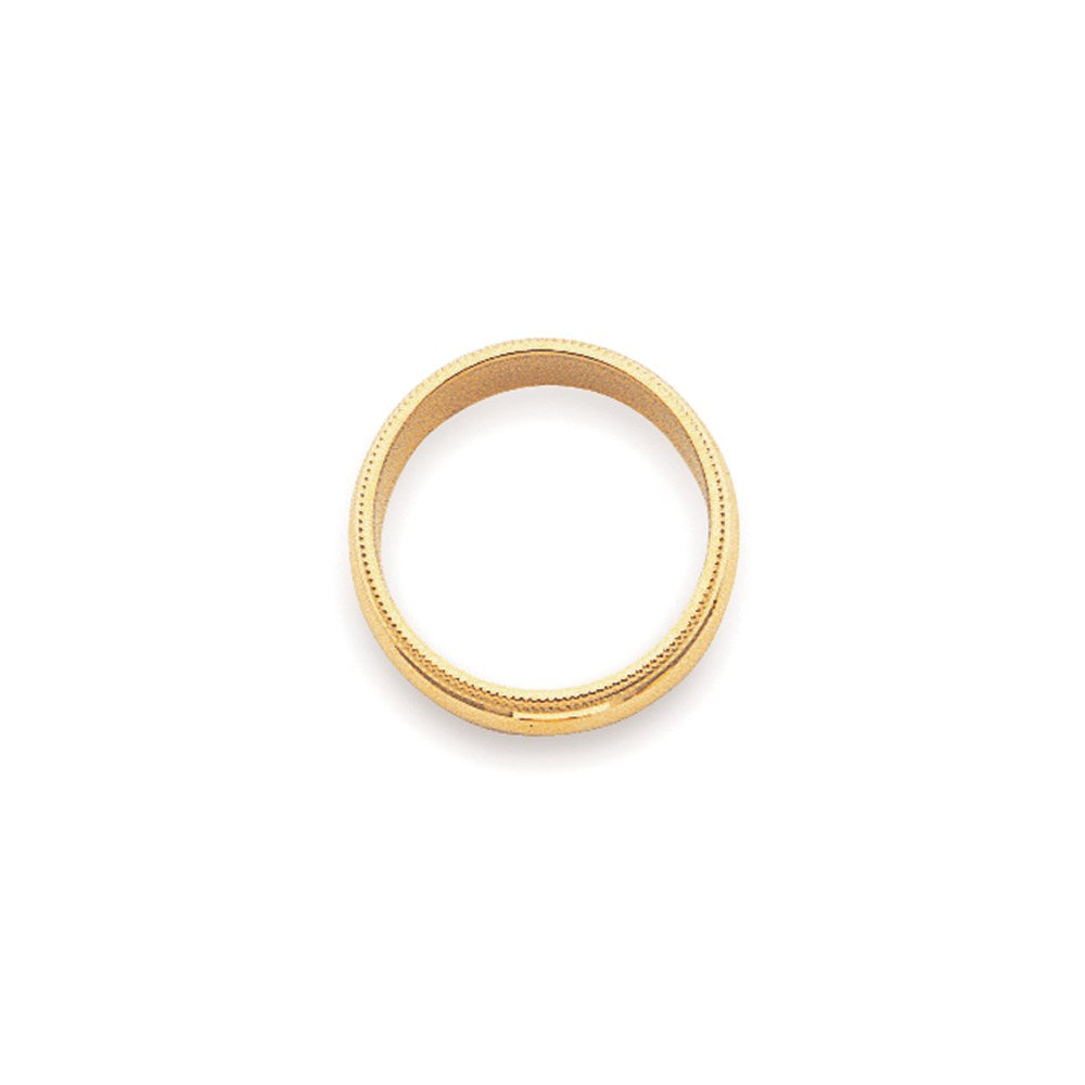 18k Yellow Gold 3mm Milgrain Half Round Wedding Band Ring