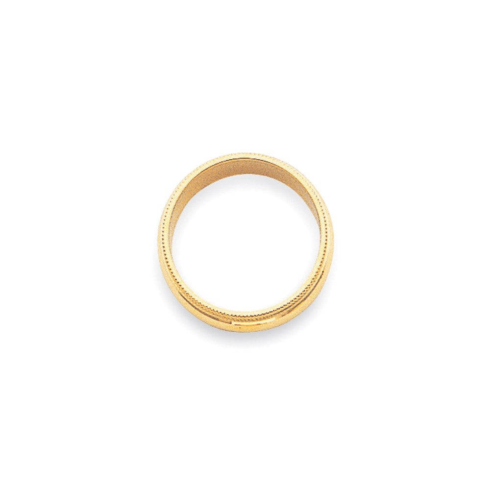18k Yellow Gold 3mm Milgrain Half Round Wedding Band Ring