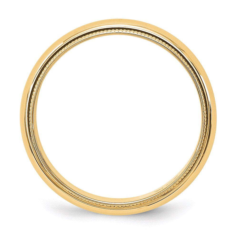 18k Yellow Gold 5mm Milgrain Half Round Wedding Band Ring