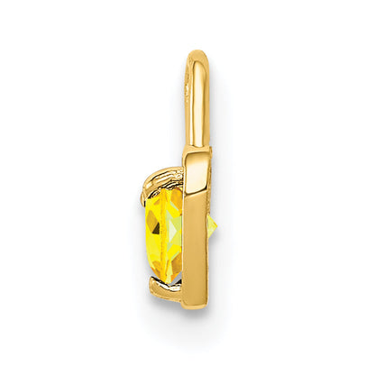 14K Yellow Gold 14Ky November Synthetic Birthstone Heart Charm