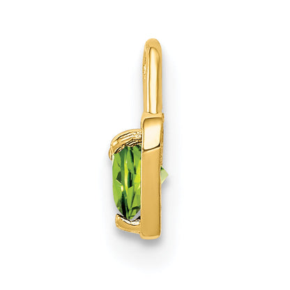 14K Yellow Gold 14Ky August Synthetic Birthstone Heart Charm