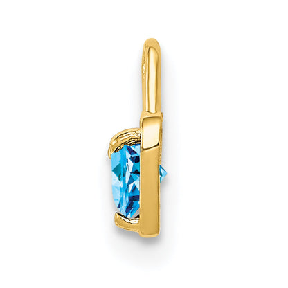 14K Yellow Gold 14Ky December Synthetic Birthstone Heart Charm
