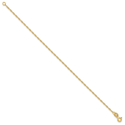 9.00 Inch 14K 1.5mm Mariners Link Chain Anklet