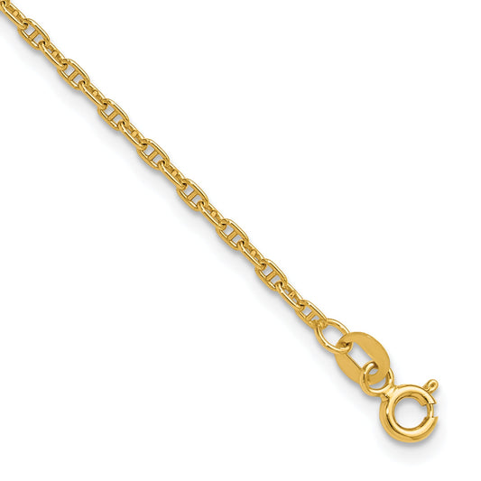 8.00 Inch 14K 1.8mm Mariners Link Chain Anklet