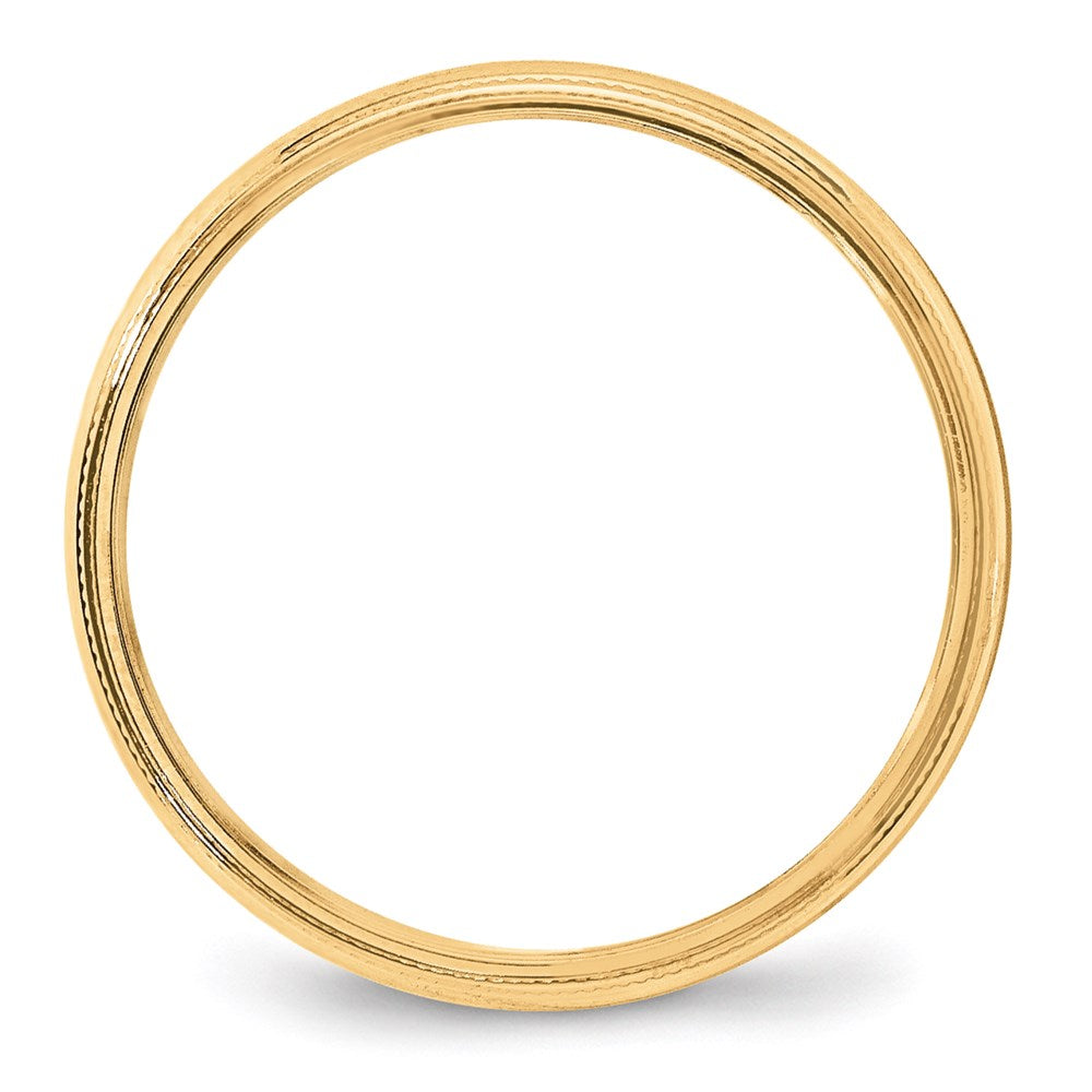18k Yellow Gold 4mm Lightweight Milgrain Half Round Wedding Band Ring