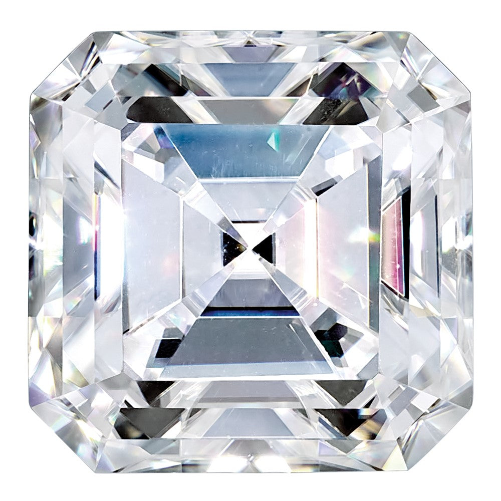 Gemstone Moissanite Pure Light D-E-F Color 8mm Asscher Cut