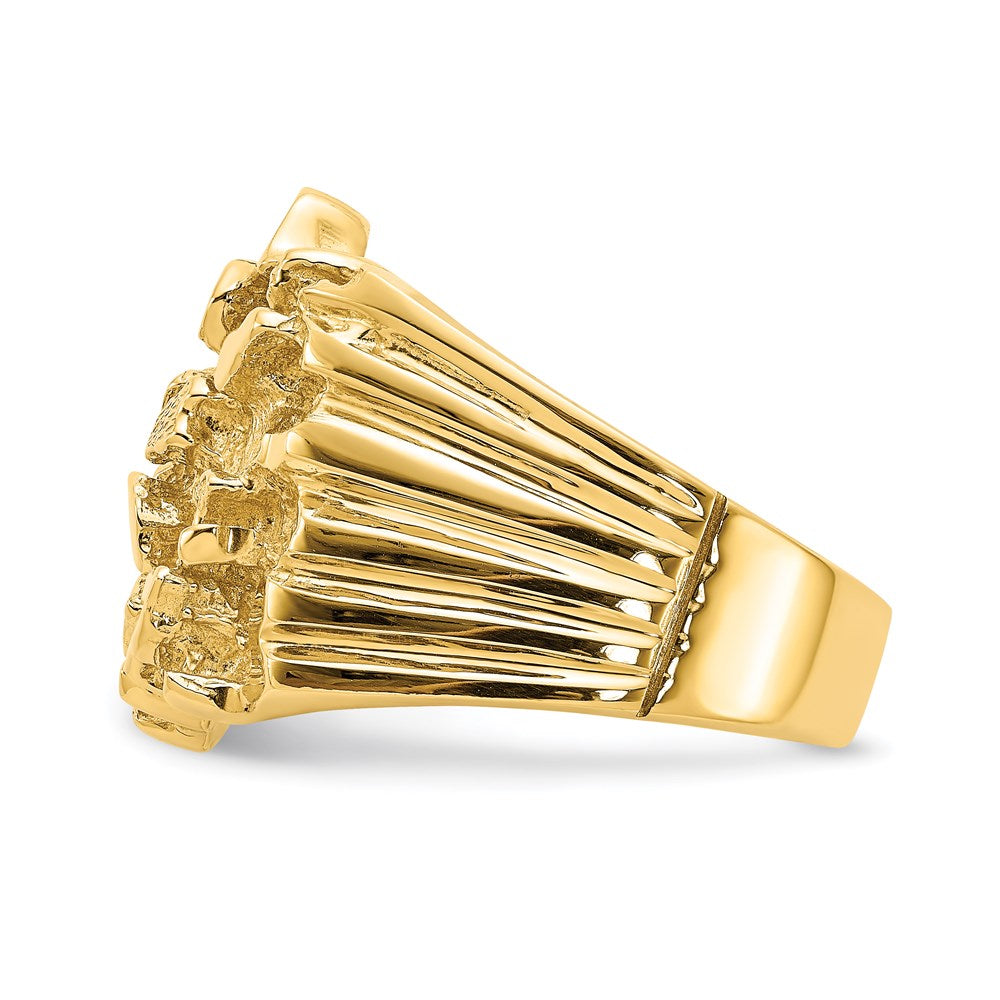 14K Yellow Gold Men's Nugget Ring