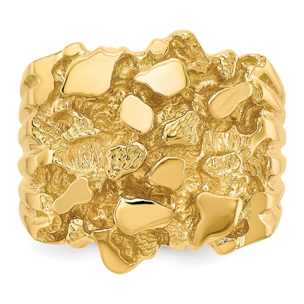 14K Yellow Gold Men's Nugget Ring