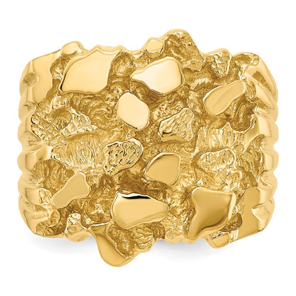 14K Yellow Gold Men's Nugget Ring