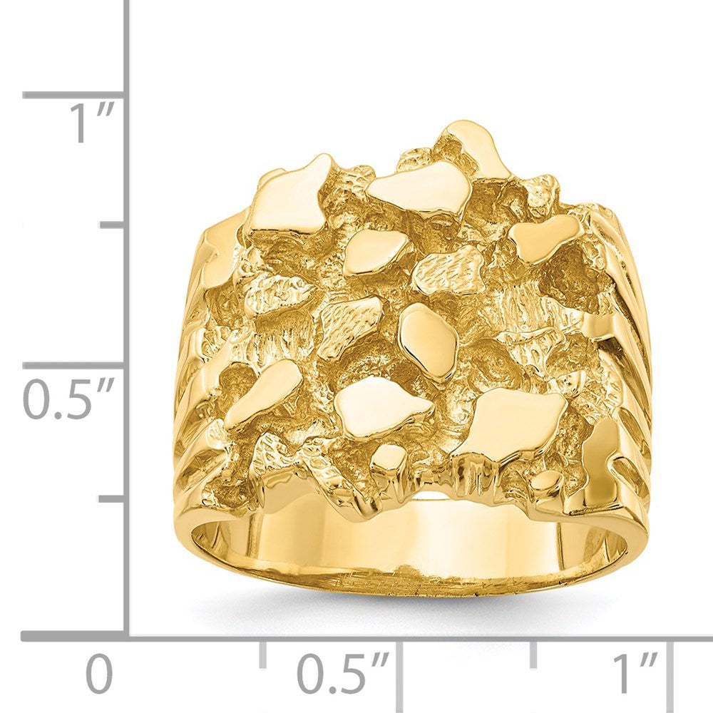 14K Yellow Gold Men's Nugget Ring