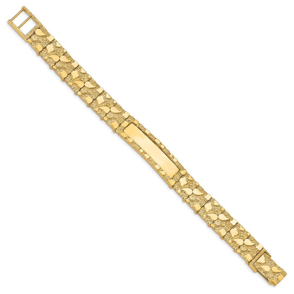 14K 12.0mm Nugget Id Bracelet