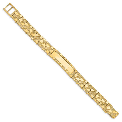 14K 12.0mm Nugget Id Bracelet