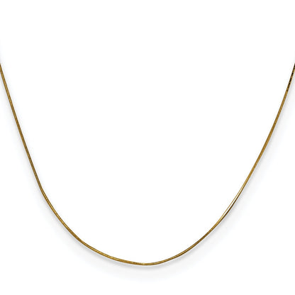 14K Yellow Gold 20 Inch .5mm Octagonal Snake With Lobster Clasp Chain Necklace