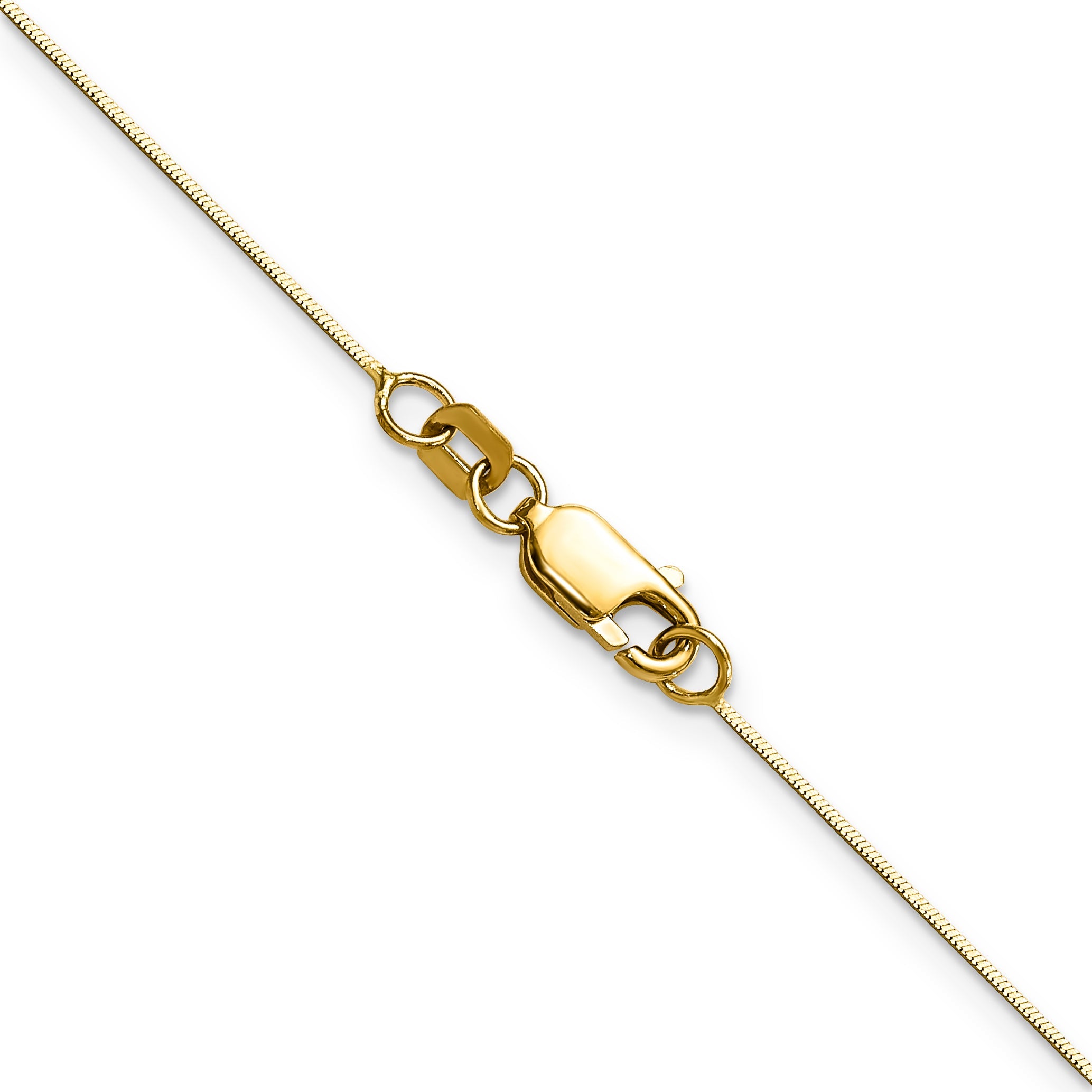 14K Yellow Gold 24 Inch .5mm Octagonal Snake With Lobster Clasp Chain Necklace