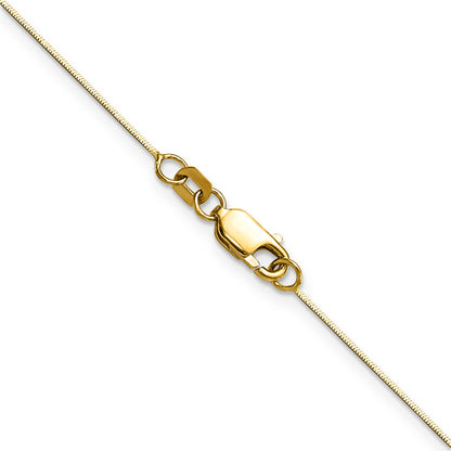 14K Yellow Gold 20 Inch .5mm Octagonal Snake With Lobster Clasp Chain Necklace