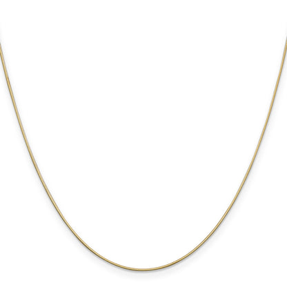 14K Yellow Gold .6mm Octagonal Snake With Lobster Clasp Chain Necklace