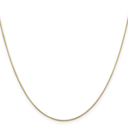 14K Yellow Gold 18 Inch .6mm Octagonal Snake With Lobster Clasp Chain Necklace