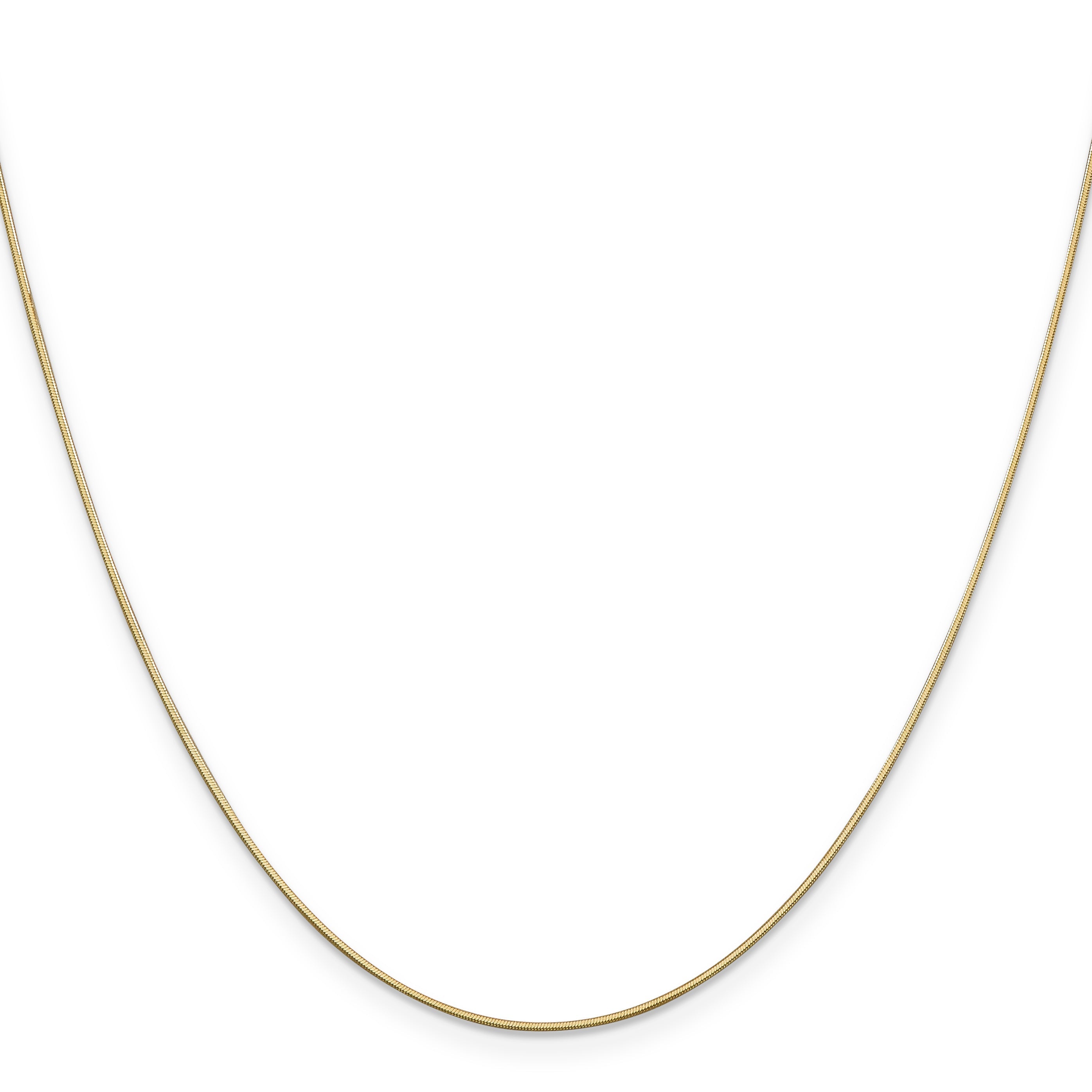14K Yellow Gold 30 Inch .6mm Octagonal Snake With Lobster Clasp Chain Necklace
