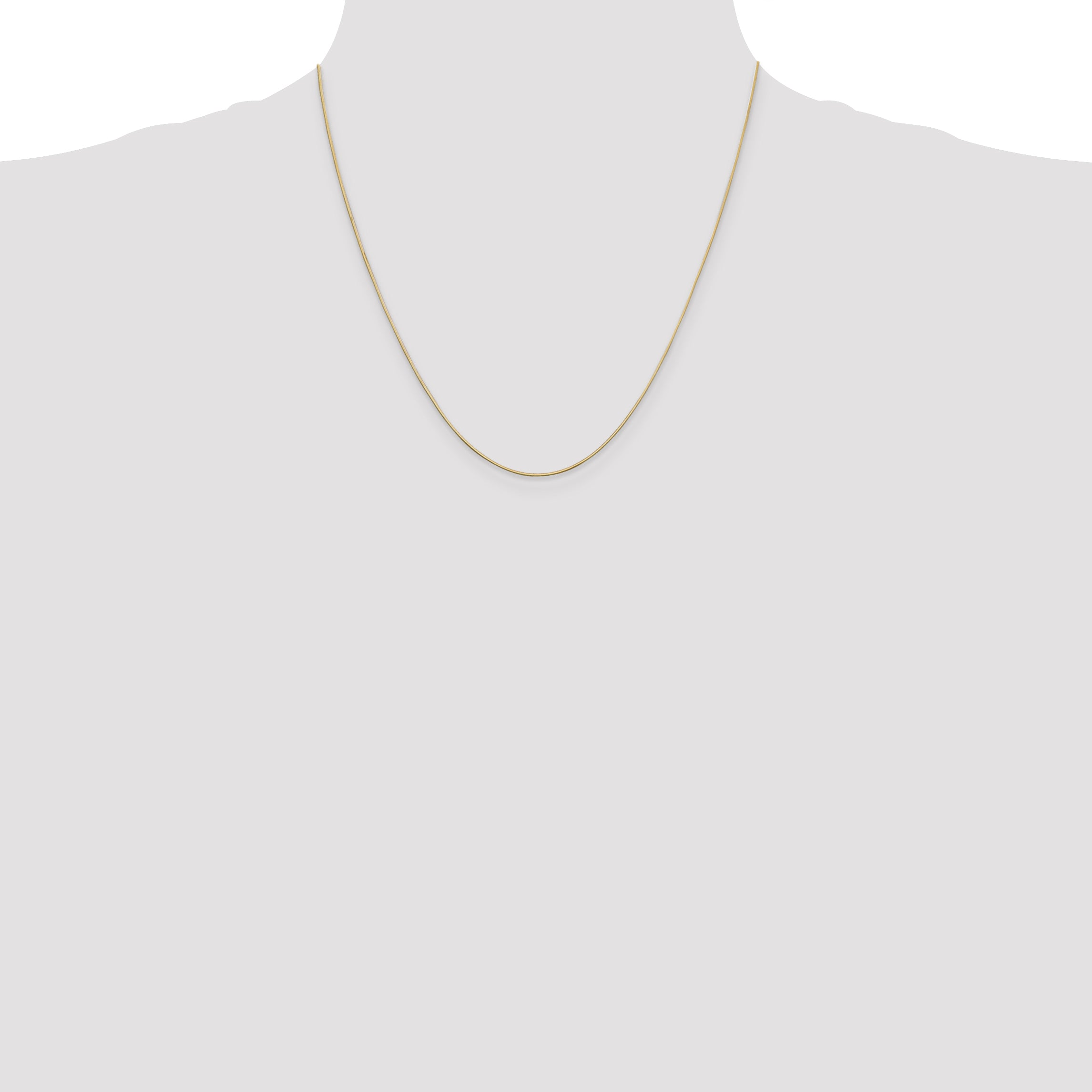 14K Yellow Gold .6mm Octagonal Snake With Lobster Clasp Chain Necklace