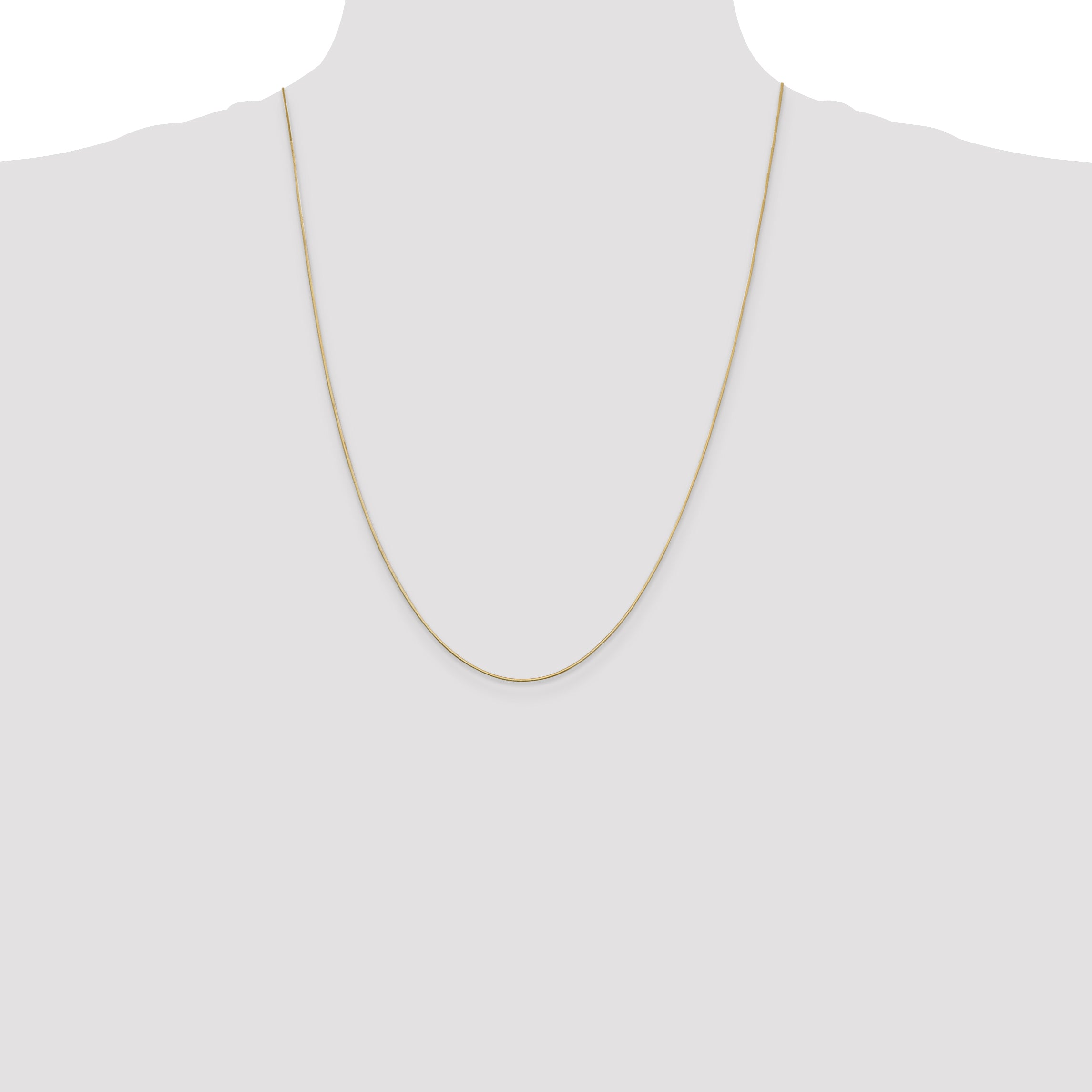 14K Yellow Gold .6mm Octagonal Snake With Lobster Clasp Chain Necklace