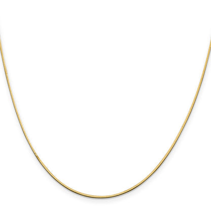 14K Yellow Gold 24 Inch 1mm Octagonal Snake With Lobster Clasp Chain Necklace