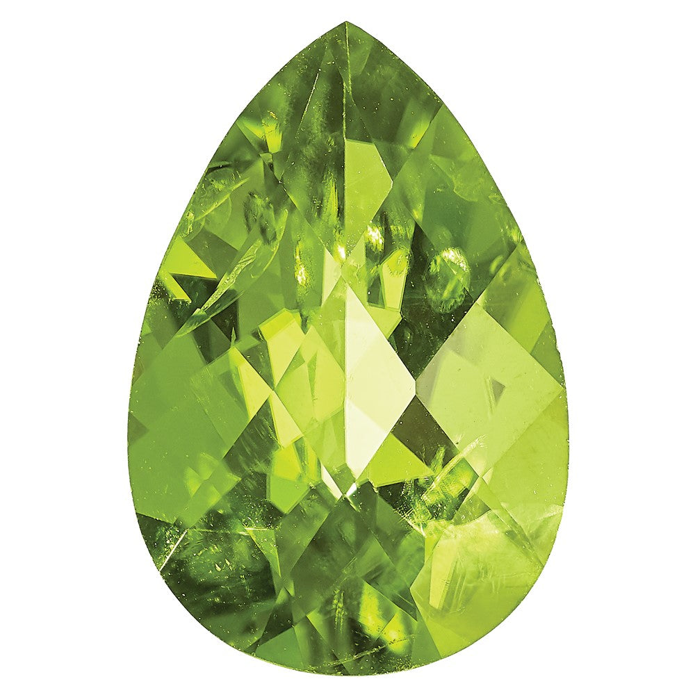 Gemstone Peridot Aa Quality 8X5mm Pear Checkerboard