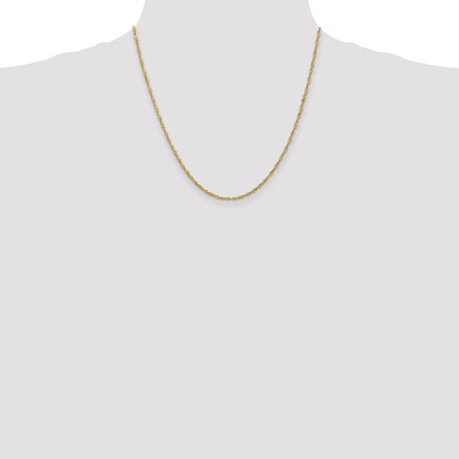 14K Yellow Gold 20 Inch 1.70mm Singapore With Lobster Clasp Chain Necklace