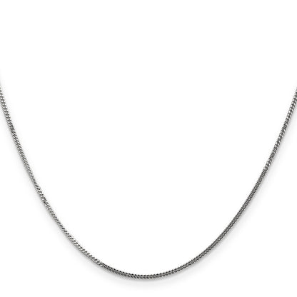 14K White Gold 24 Inch 1.4mm Curb With Spring Ring Clasp Pendant Chain Necklace