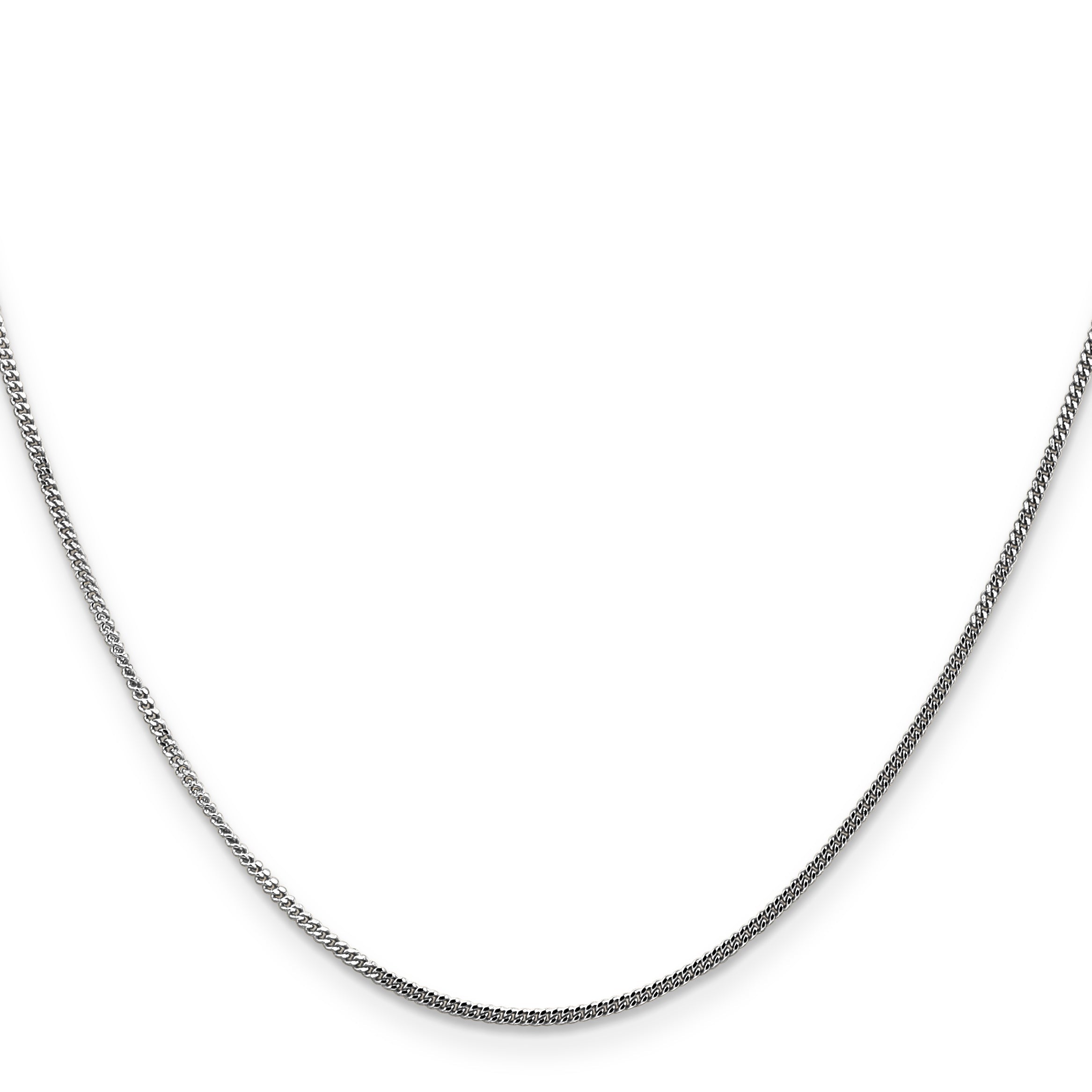 14K White Gold 20 Inch 1.4mm Curb With Spring Ring Clasp Pendant Chain Necklace