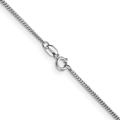 14K White Gold 16 Inch 1.4mm Curb With Spring Ring Clasp Pendant Chain Necklace