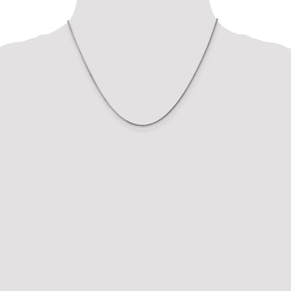 14K White Gold 18 Inch 1.4mm Curb With Spring Ring Clasp Pendant Chain Necklace