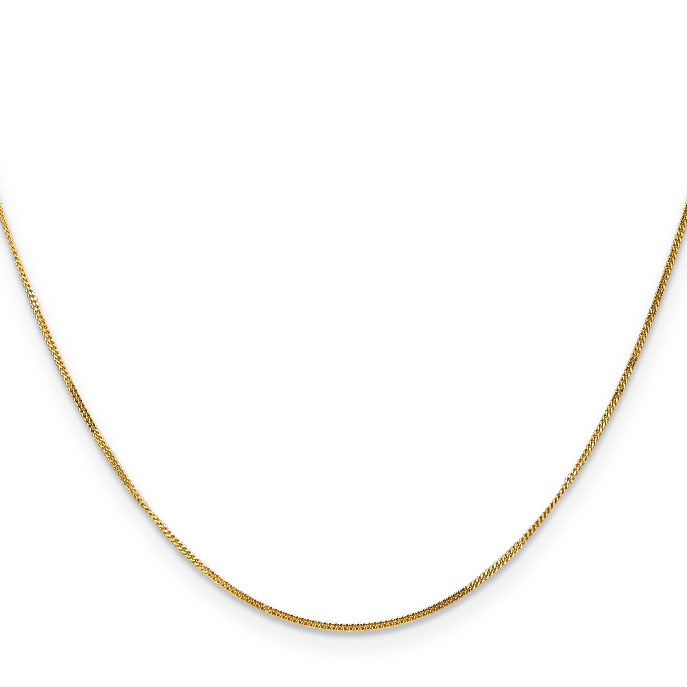 14K Yellow Gold 24 Inch .9mm Curb With Spring Ring Clasp Pendant Chain Necklace