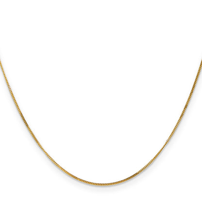 14K Yellow Gold 24 Inch .9mm Curb With Spring Ring Clasp Pendant Chain Necklace