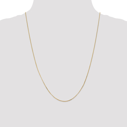 14K Yellow Gold 24 Inch .9mm Curb With Spring Ring Clasp Pendant Chain Necklace