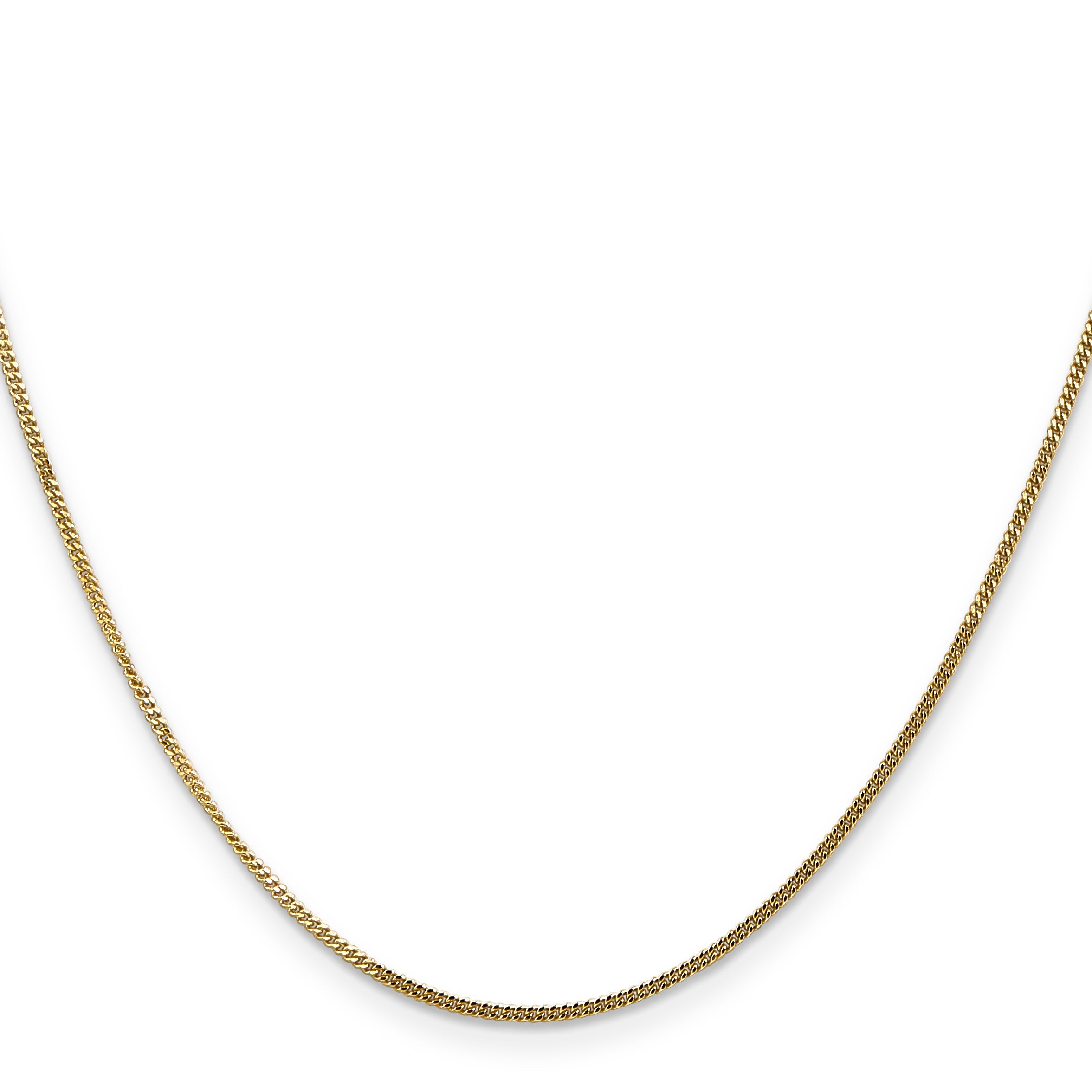 14K Yellow Gold 20 Inch 1.4mm Curb With Spring Ring Clasp Pendant Chain Necklace