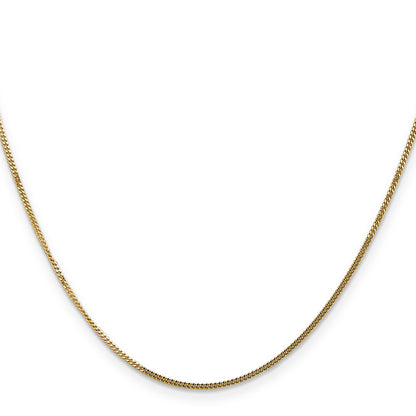 14K Yellow Gold 20 Inch 1.4mm Curb With Spring Ring Clasp Pendant Chain Necklace