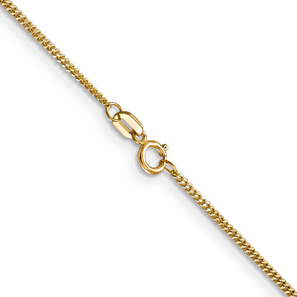 14K Yellow Gold 20 Inch 1.4mm Curb With Spring Ring Clasp Pendant Chain Necklace
