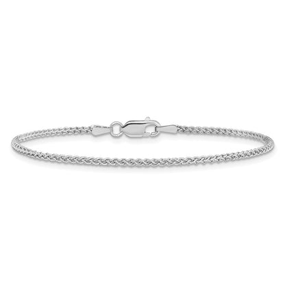 14K White Gold 1.7mm Spiga With Lobster Clasp Chain Anklet