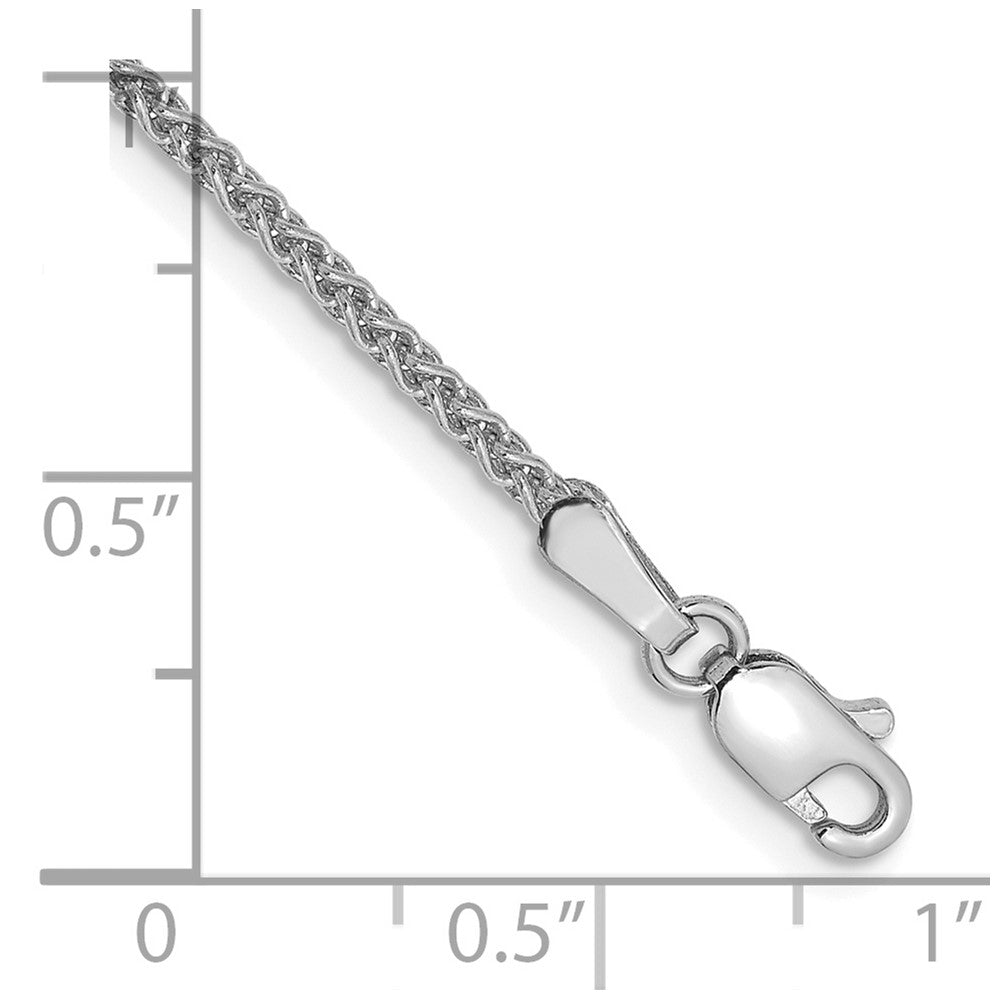 14K White Gold 1.7mm Spiga With Lobster Clasp Chain Anklet