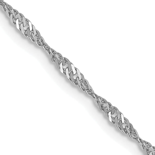 14K White Gold 22 Inch 1.7mm Singapore With Lobster Clasp Chain Necklace