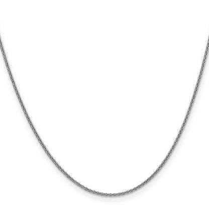 14K White Gold 14 Inch 1.4mm Round Open Link Cable With Lobster Clasp Chain Necklace