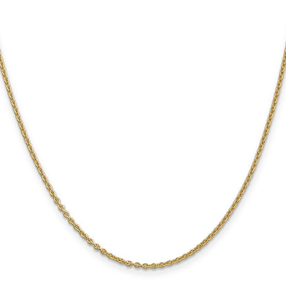 14K Yellow Gold 1.8mm Forzantine Cable With Lobster Clasp Chain Necklace