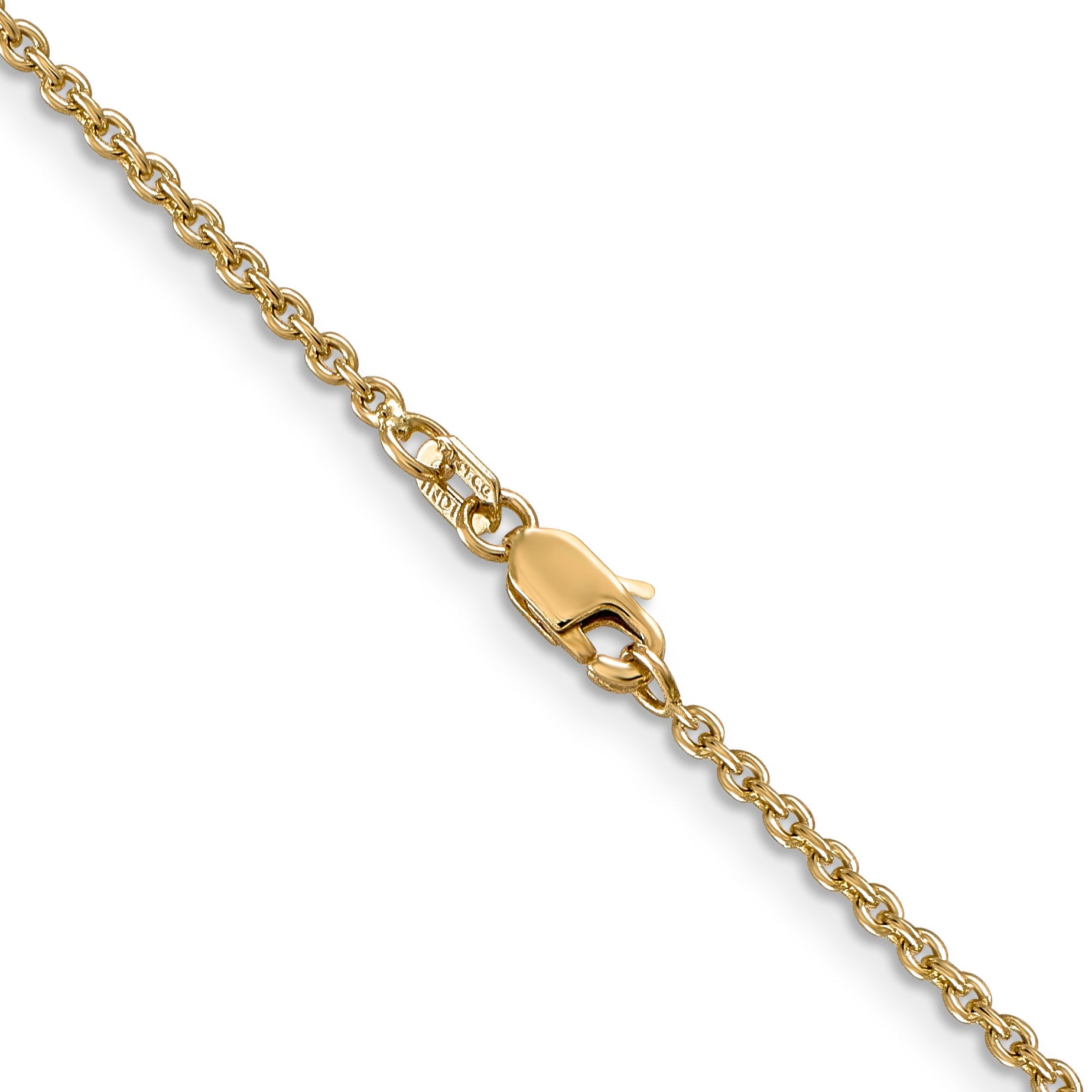 14K Yellow Gold 1.8mm Forzantine Cable With Lobster Clasp Chain Necklace