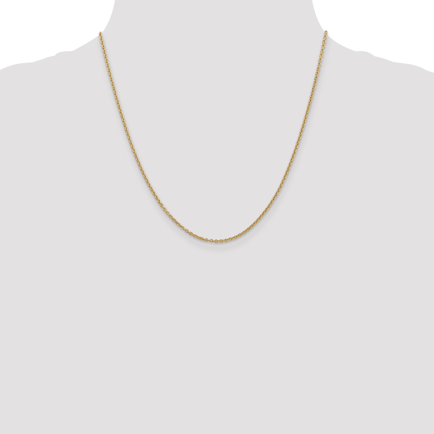 14K Yellow Gold 1.8mm Forzantine Cable With Lobster Clasp Chain Necklace