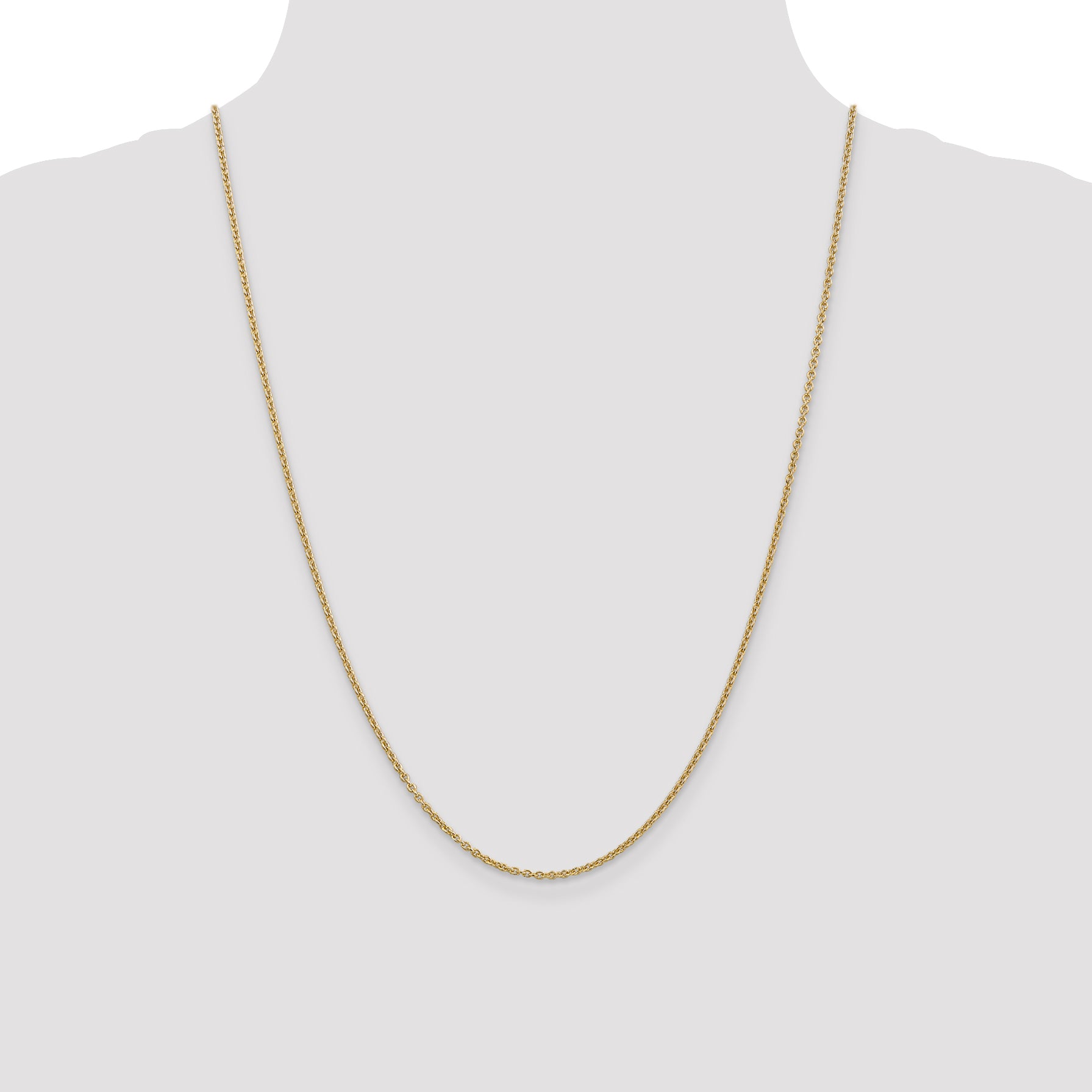 14K Yellow Gold 1.8mm Forzantine Cable With Lobster Clasp Chain Necklace