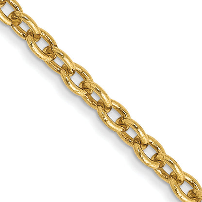 14K Yellow Gold 1.8mm Forzantine Cable With Lobster Clasp Chain Necklace